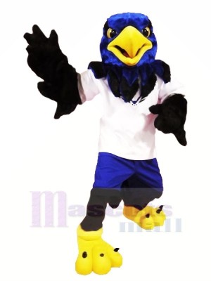 Bleu faucon avec Noir Ailes Mascotte Les costumes Animal