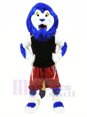 Bleu sport Lion Mascotte Les costumes Animal
