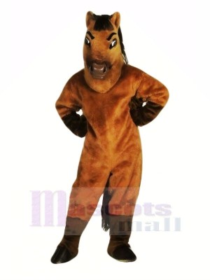 marron Cheval Adulte Mascotte Les costumes Animal