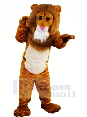 Marron Lion avec Longue Queue Mascotte Les costumes Animal