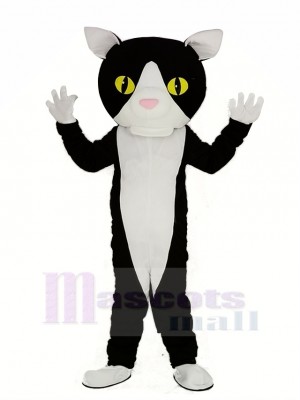 Noir et blanc Chat Mascotte Costume Animal