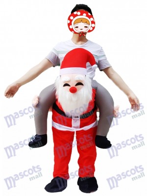 Piggyback Santa Claus Carry Me Ride Costume de mascotte de Père Noël