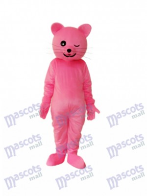 Costume adulte mascotte chat rose