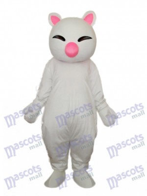 Big Pink Nez Chat Blanc Mascotte Costume Adulte Animal