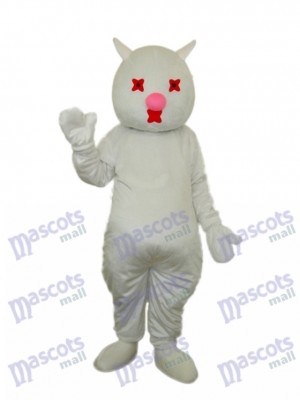 Mascotte chat blanc Costume adulte Animal