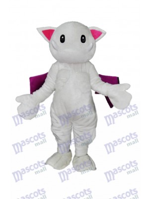 Dents effrayantes Mascotte de chat blanc Monster Costume Animal
