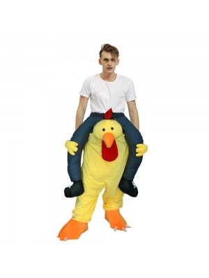 Jaune poulet Porter moi Balade sur Halloween Noël Costume pour Adulte/enfant 