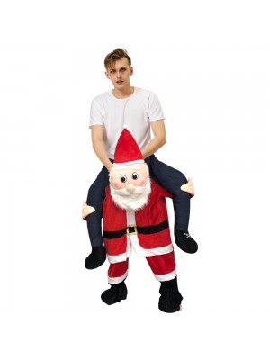 Rougir Père Noël Claus Porter moi Balade sur Halloween Noël Costume pour Adulte/enfant