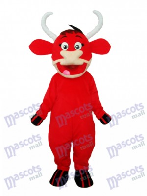 Costume adulte de mascotte de vache rouge Animal