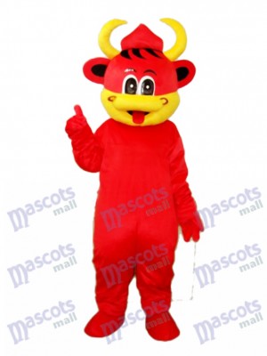 Bouche Jaune Red Cow Mascotte Costume adulte Animal