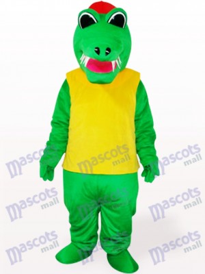 Costume de mascotte adulte crocodile vert et jaune d'Afrique