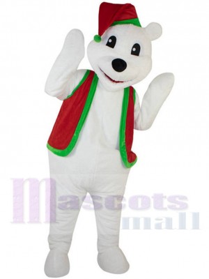 Ours polaire de Noël blanc Mascotte Costume Animal