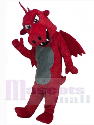 Puissant dinosaure rouge Mascotte Costume Animal