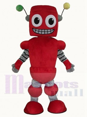 Robot rouge mignon Mascotte Costume Dessin animé