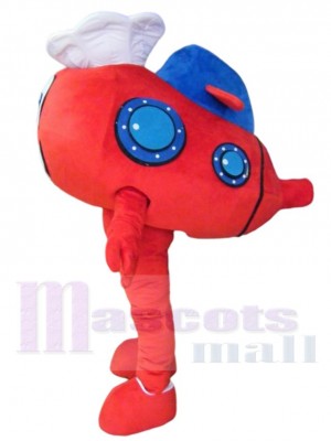 Heureux avion rouge Mascotte Costume Dessin animé