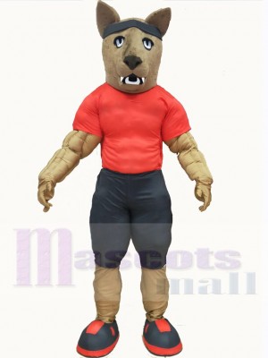 Loup musclé sportif Mascotte Costume Animal