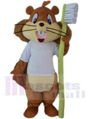 Écureuil mignon  Costume de mascotte  Animal  Brosse à dents