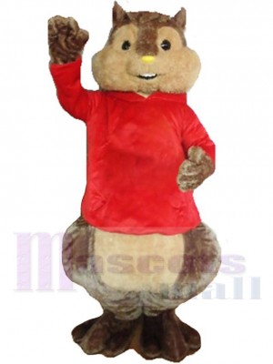 Chipmunk Mascotte Costume Animal en chemise rouge