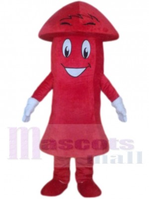 Champignon rouge heureux Mascotte Costume Dessin animé