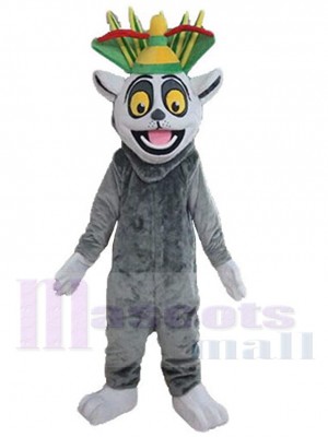 Lémurien King Julian de Madagascar Mascotte Costume Pour les têtes de mascotte adultes