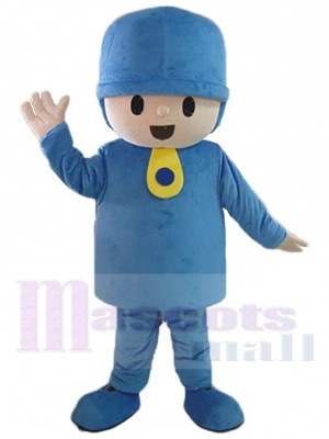 Garçon curieux Pocoyo Mascotte Costume Dessin animé