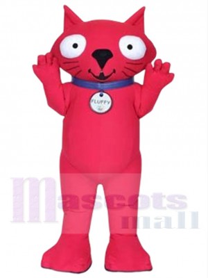 Chat Fluffy rouge Mascotte Costume Animal