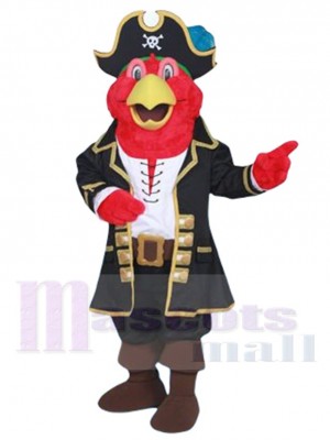 Perroquet pirate Mascotte Costume Animal en costume noir