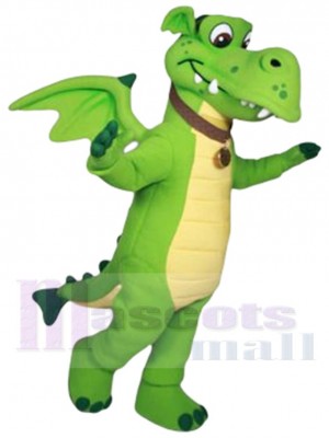 Dragon gambader vert Mascotte Costume Animal