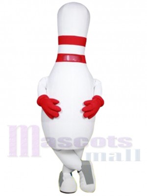 Quille de bowling blanche Mascotte Costume Dessin animé