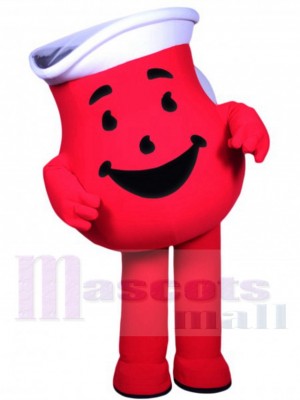 Homme rouge Kool-Aid Mascotte Costume Dessin animé