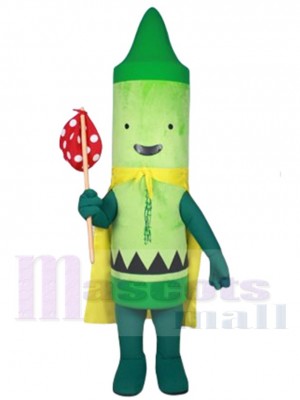 Crayon vert pois Esteban Mascotte Costume Dessin animé