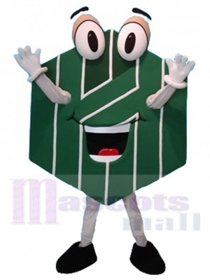 Chasseur vert de banque Mascotte Costume Dessin animé