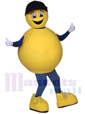Boule de loto loterie jaune Mascotte Costume Dessin animé