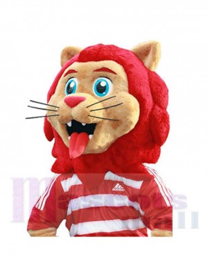 Lion à crinière rouge Mascotte Costume Pour les têtes de mascotte adultes