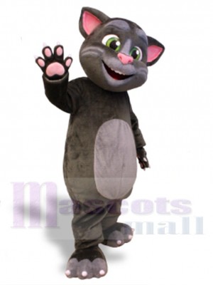 Chat gris mignon Mascotte Costume Pour les têtes de mascotte adultes