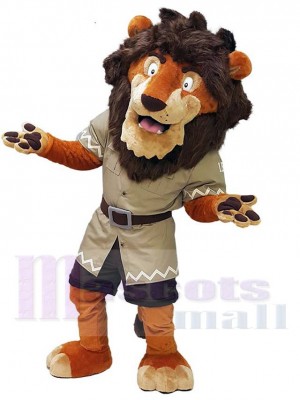 Lion des Prairies amical Mascotte Costume Pour les têtes de mascotte adultes