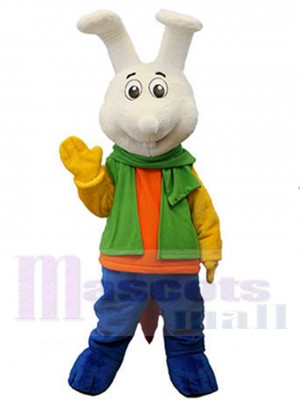 Lapin blanc Mascotte Costume Pour les têtes de mascotte adultes