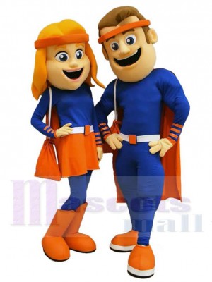 homme et femme costume de mascotte