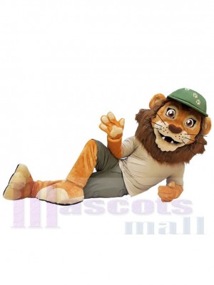 Chapeau Vert Décontracté Lion Mascotte Costume Animal