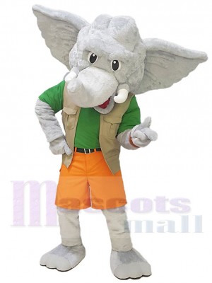 Éléphant blanc amical Mascotte Costume Animal