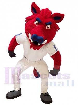 Sanglier rouge robuste Mascotte Costume Animal