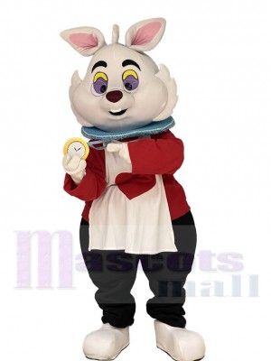 Lapin blanc amical Mascotte Costume Animal