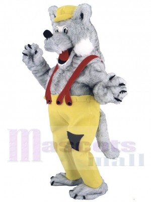 Loup poilu gris Mascotte Costume Animal