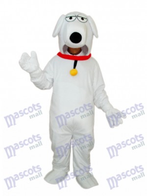 Chien blanc avec mascotte collier adulte Costume Animal