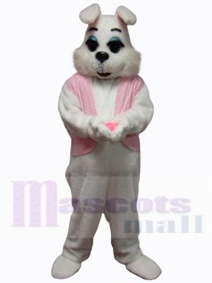 lapin de Pâques Mascotte Costume Animal en gilet rose