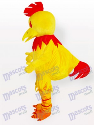 Grand Costume de mascotte de poulet Chanticleer jaune