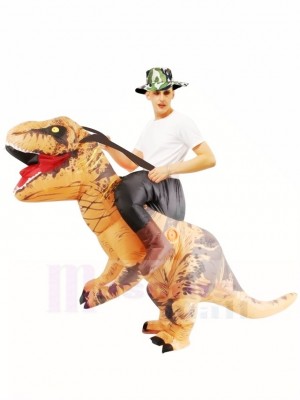 Tyrannosaure brun T-Rex Gonflable Porte moi Ride On Costume