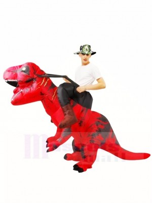 Tyrannosaure rouge T-Rex Gonflable Porte moi Ride On Costume