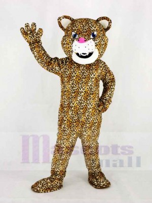 Marrant Jaguar avec Bleu Yeux Mascotte Costume Université