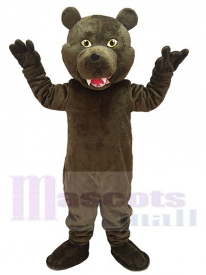 Costume de mascotte en peluche ours grizzli marron